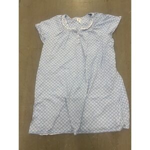 Aria Nightgown Women's 2X Blue Floral‎ Print Short Sleeve Henley Neck Sleepwear